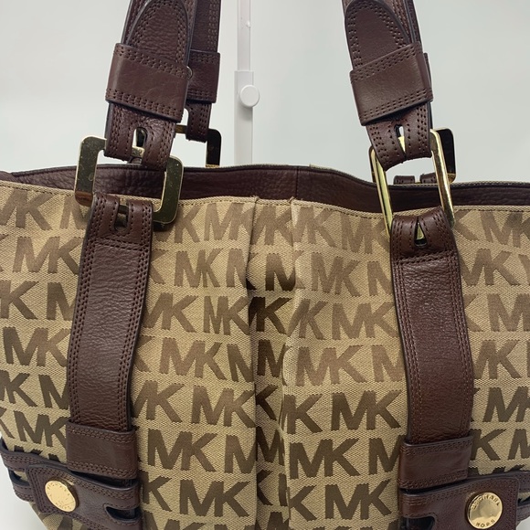 MK Michael Kors Canvas Leather Tote Bag (1 OF 2) - Picture 2 of 16